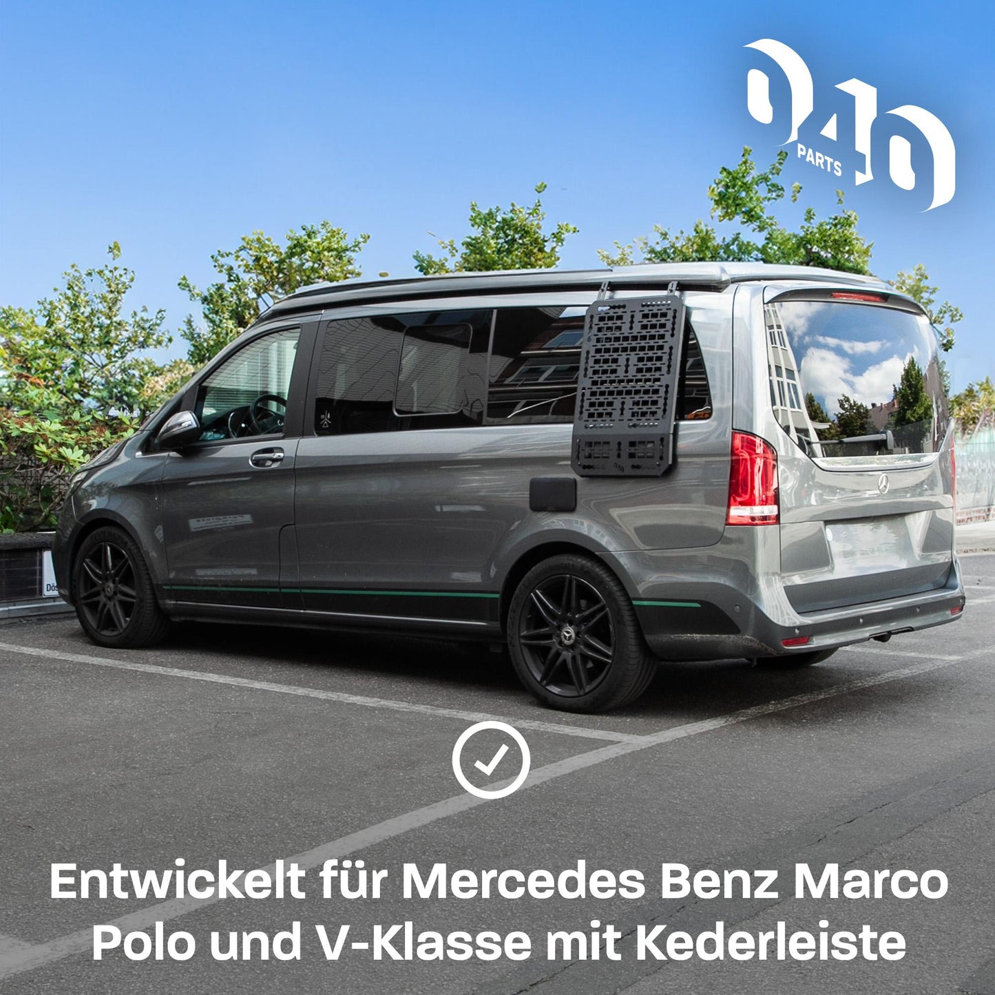 040 Parts Molle Board for Mercedes V-Class Marco Polo Universal Device Holder Tool Board and Additional Storage for Camping