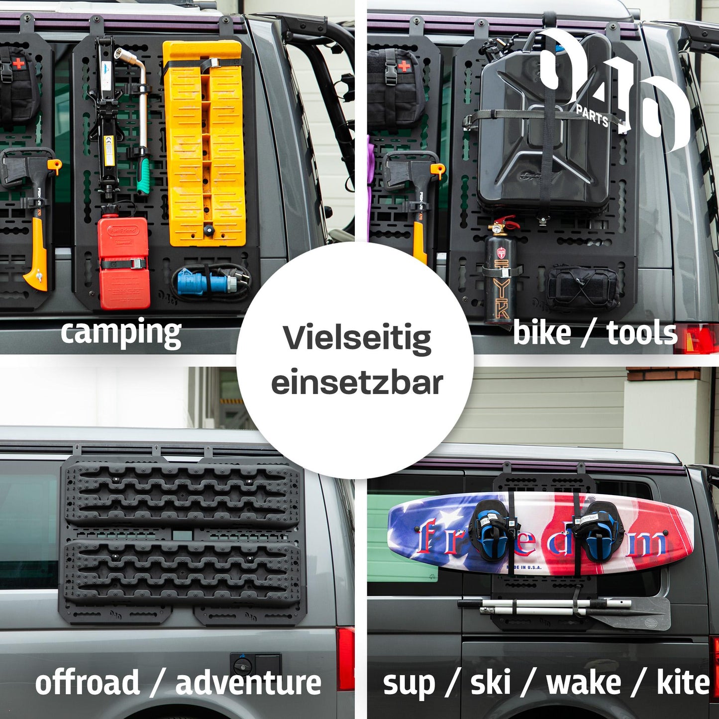 040 Parts Molle Board para VW T5 T6 T6.1 Mercedes Marco Polo o Ford Tourneo Custom y Nugget
