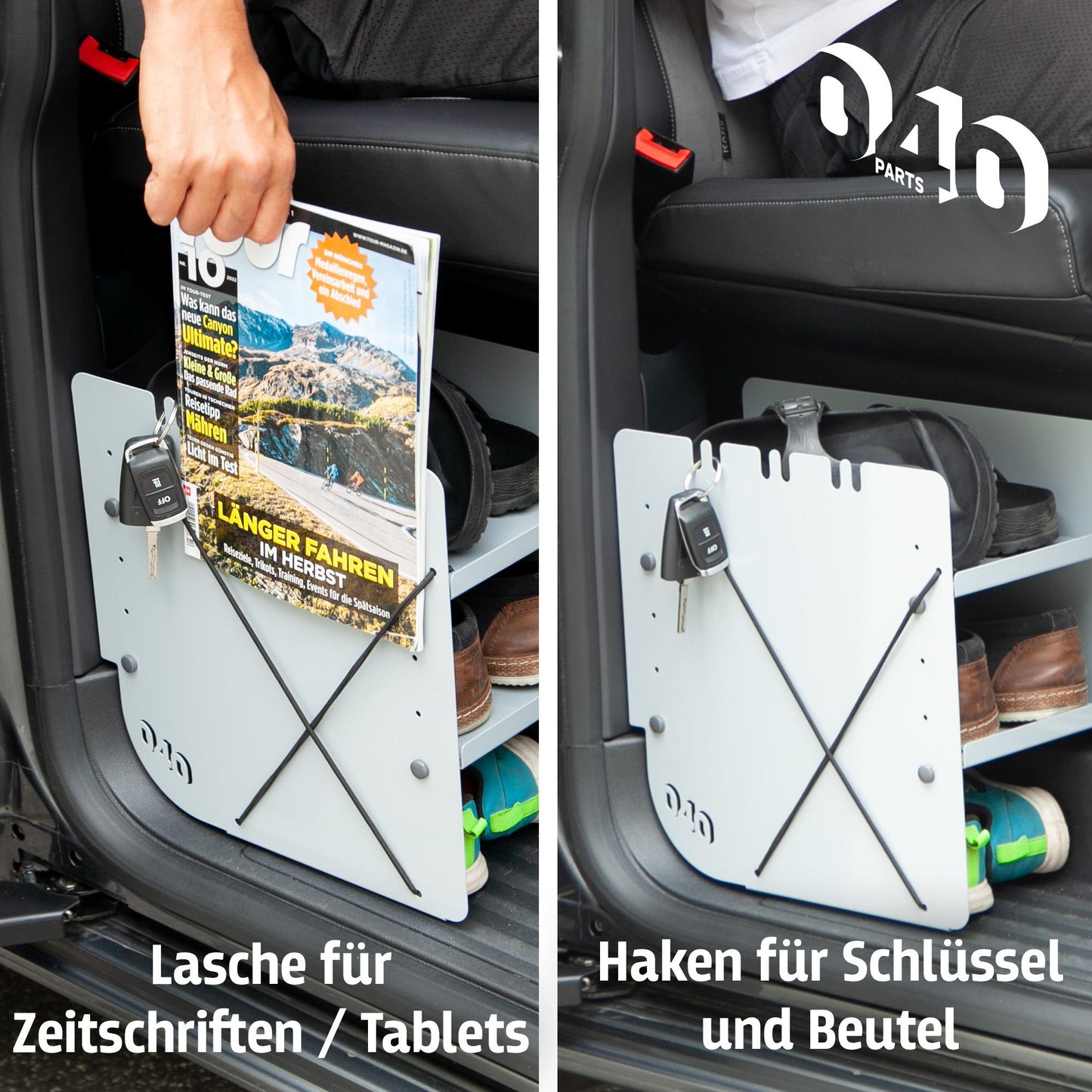 B-Ware: 040 Parts Schuhregal GRAU BEIFAHRERSEITE Zubehör passend für VW T5 T6 T6.1 Schuhorganizer Schuhtasche