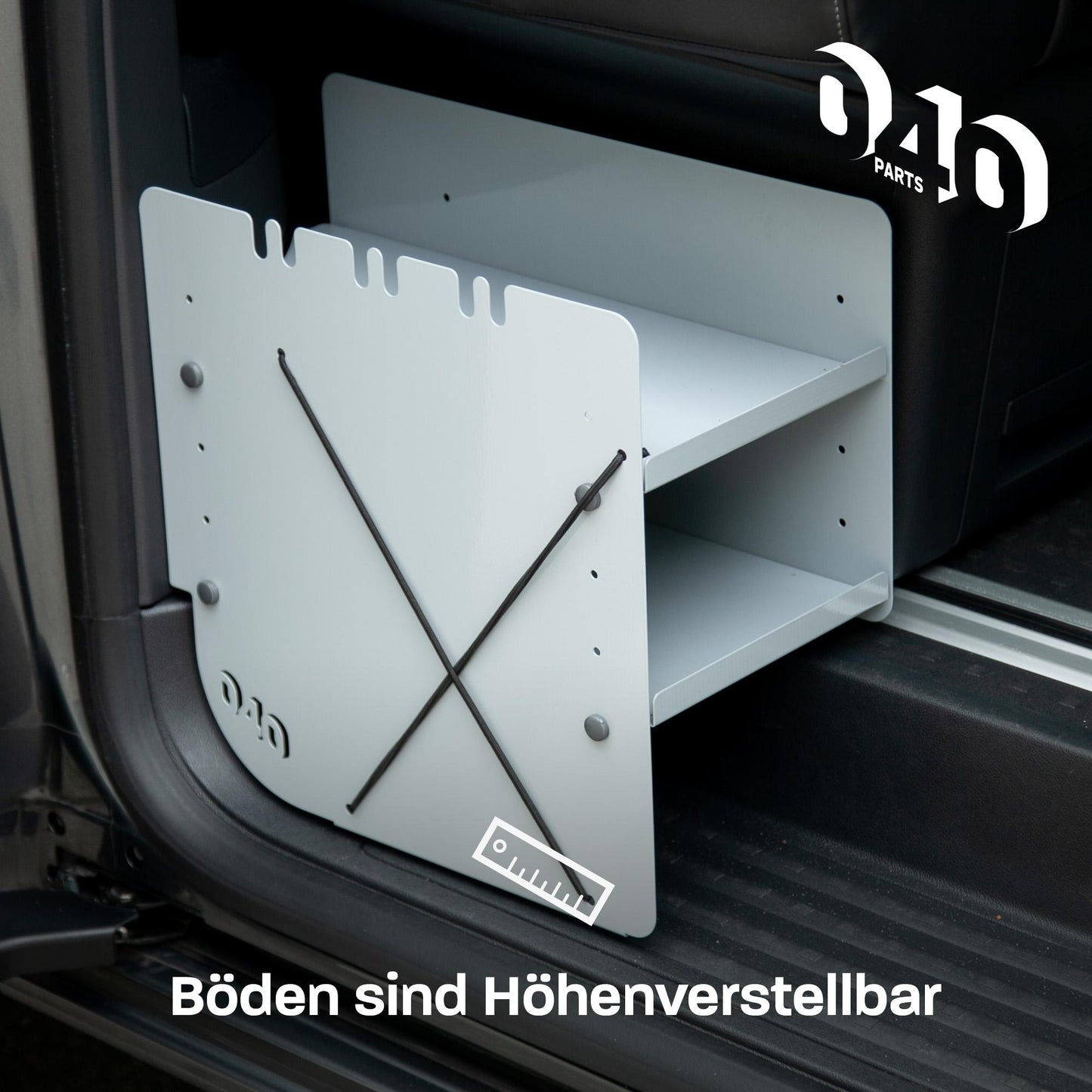 B-Ware: 040 Parts Schuhregal GRAU BEIFAHRERSEITE Zubehör passend für VW T5 T6 T6.1 Schuhorganizer Schuhtasche
