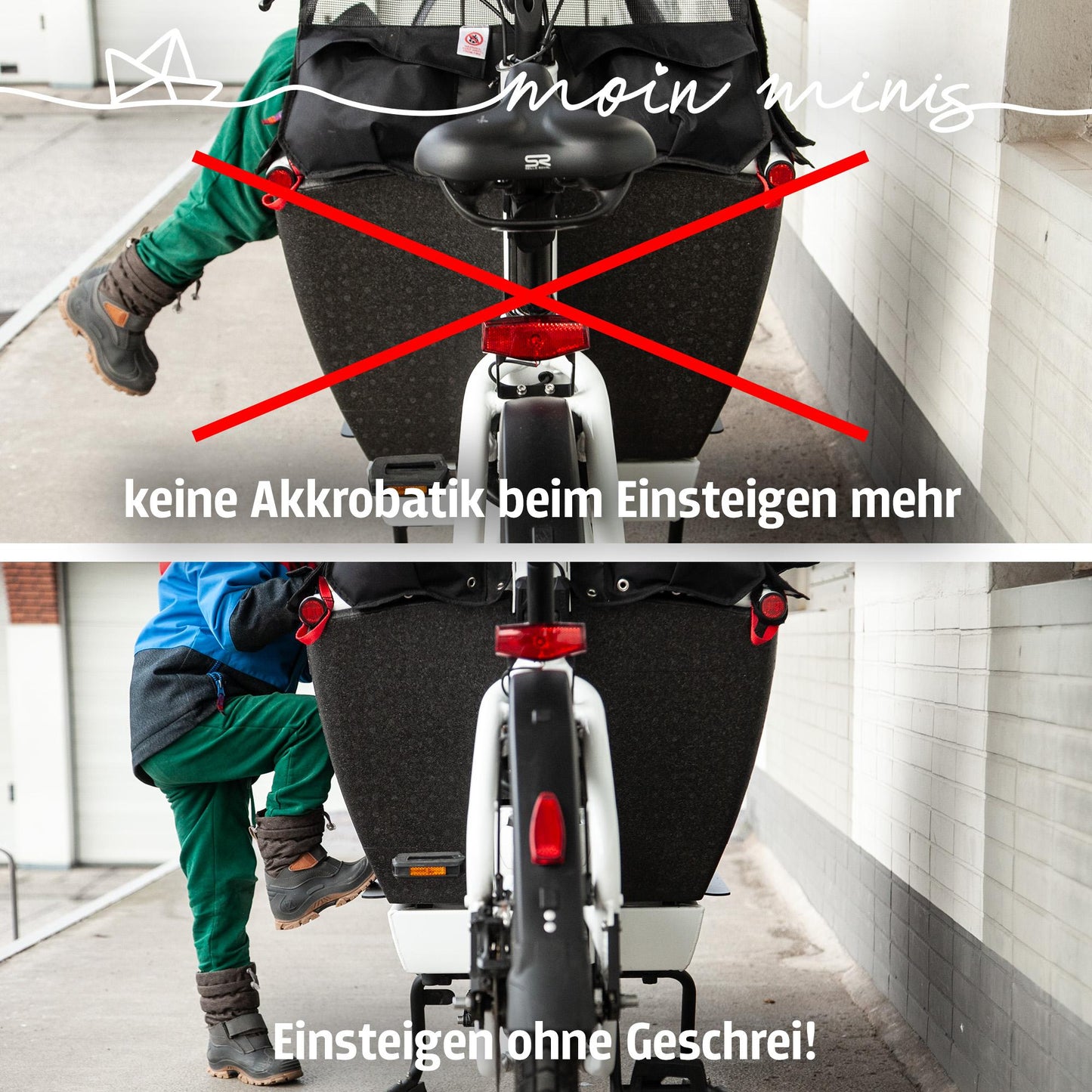 B-Ware: moin minis Einstiegshilfe für Urban Arrow Family Lastenrad Fahhrad Cargo bike Trittbrett für Kinder Trittstufe Aufstieghilfe