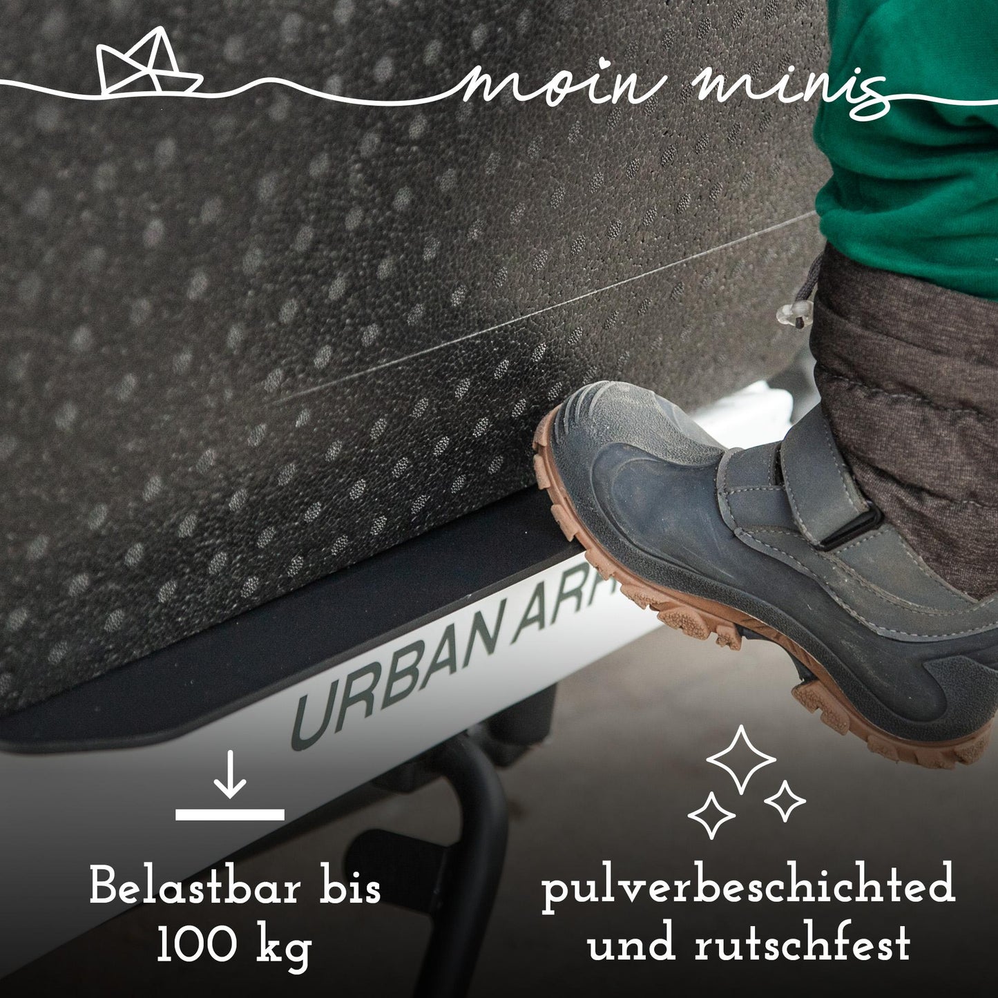 B-Ware: moin minis Einstiegshilfe für Urban Arrow Family Lastenrad Fahhrad Cargo bike Trittbrett für Kinder Trittstufe Aufstieghilfe