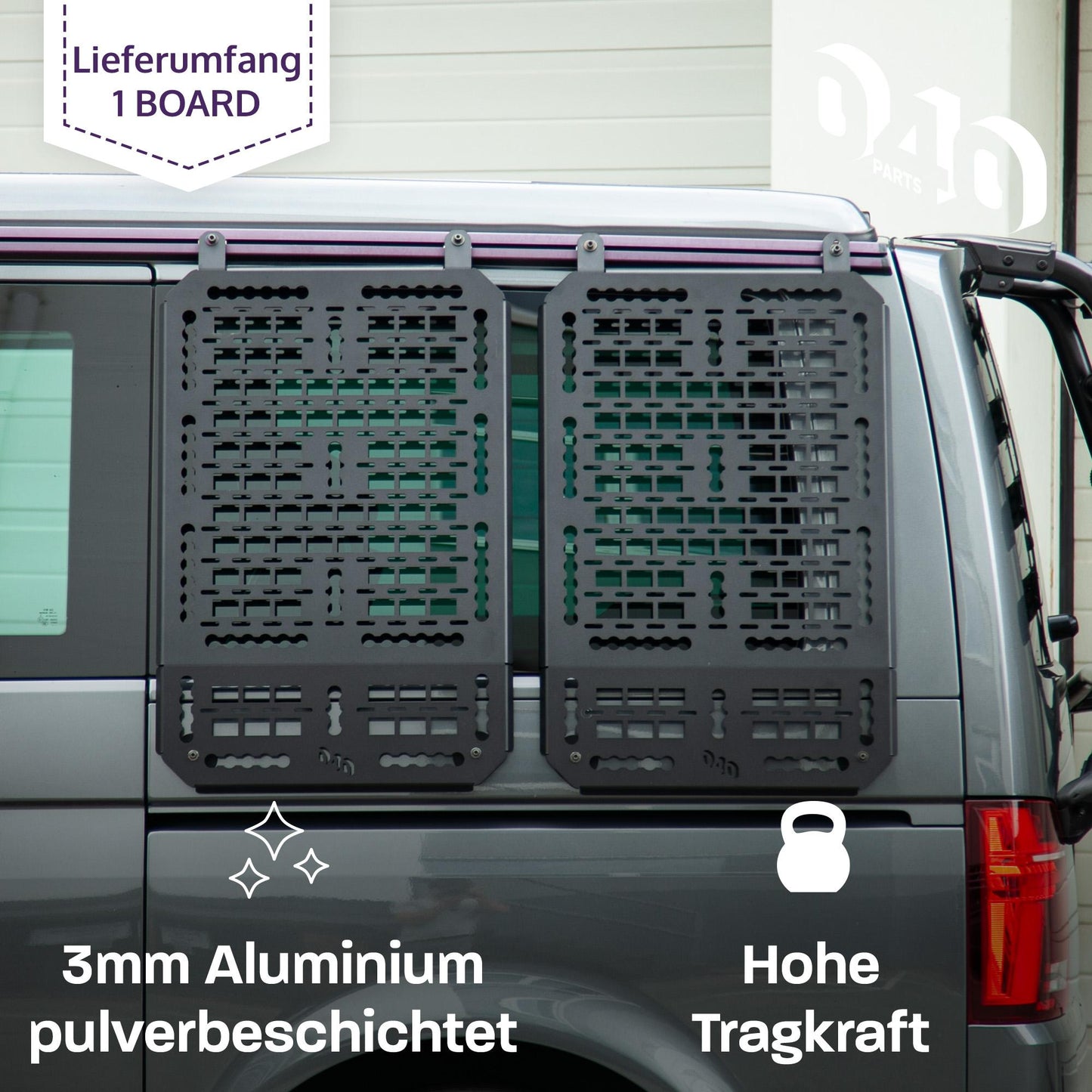 040 Parts Molle Board para VW T5 T6 T6.1 Transporter o Multivans sin riel en C Soporte universal para dispositivos