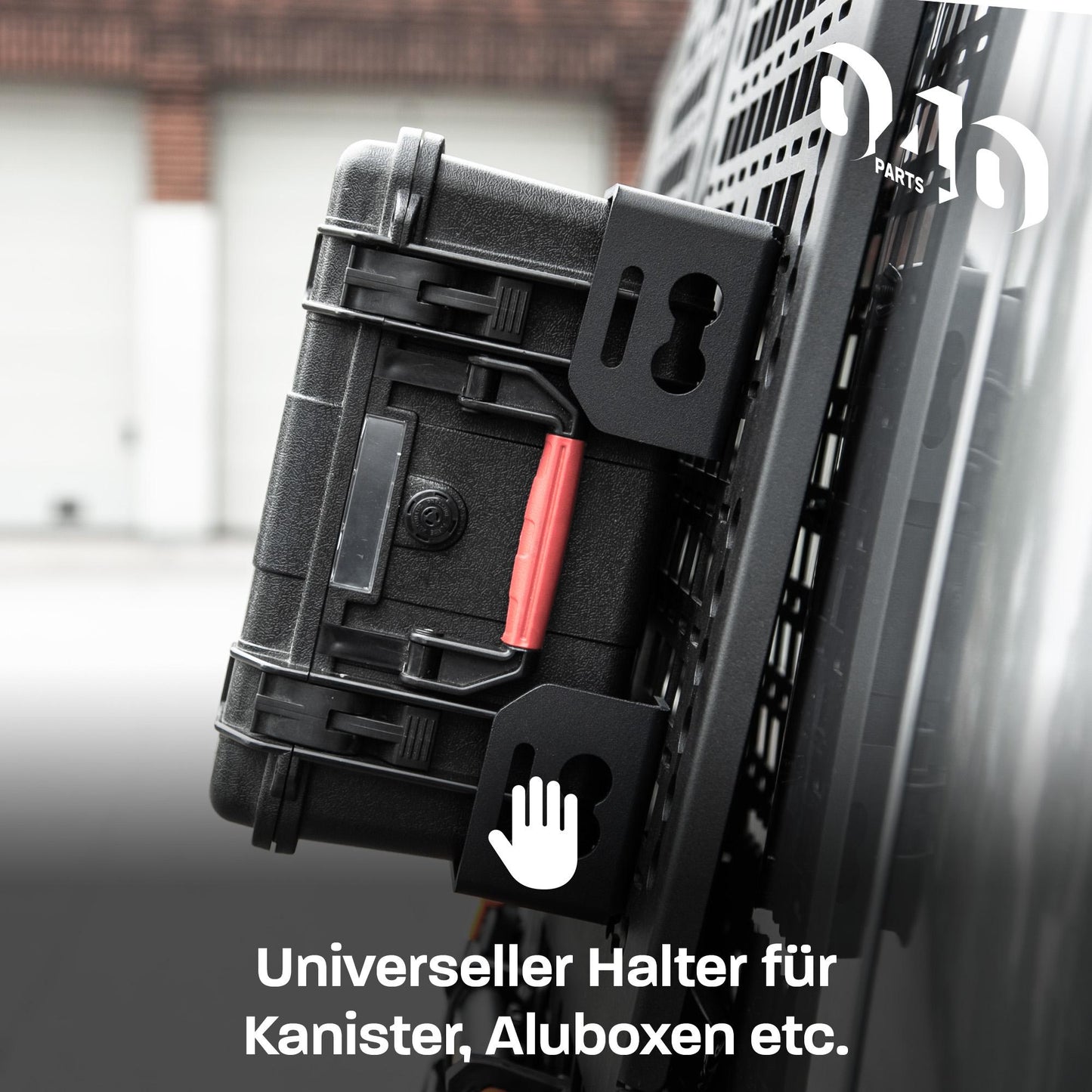 B-Ware: 040 Parts 4er Set Aluminium Kofferhalterung (Ecke) für Molleboard - Universell Einsetzbar, Pulverbeschichtet, für Schwere Lasten