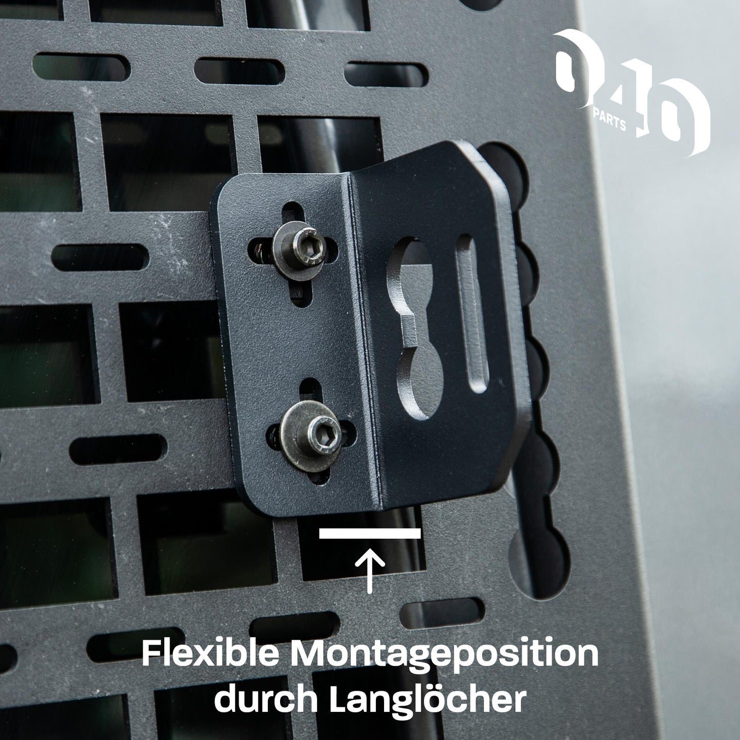 B-Ware: 040 Parts 2er Set Aluminium Kofferhalterung (Mittelstück) für Molleboard - Universell Einsetzbar, Pulverbeschichtet, für Schwere La
