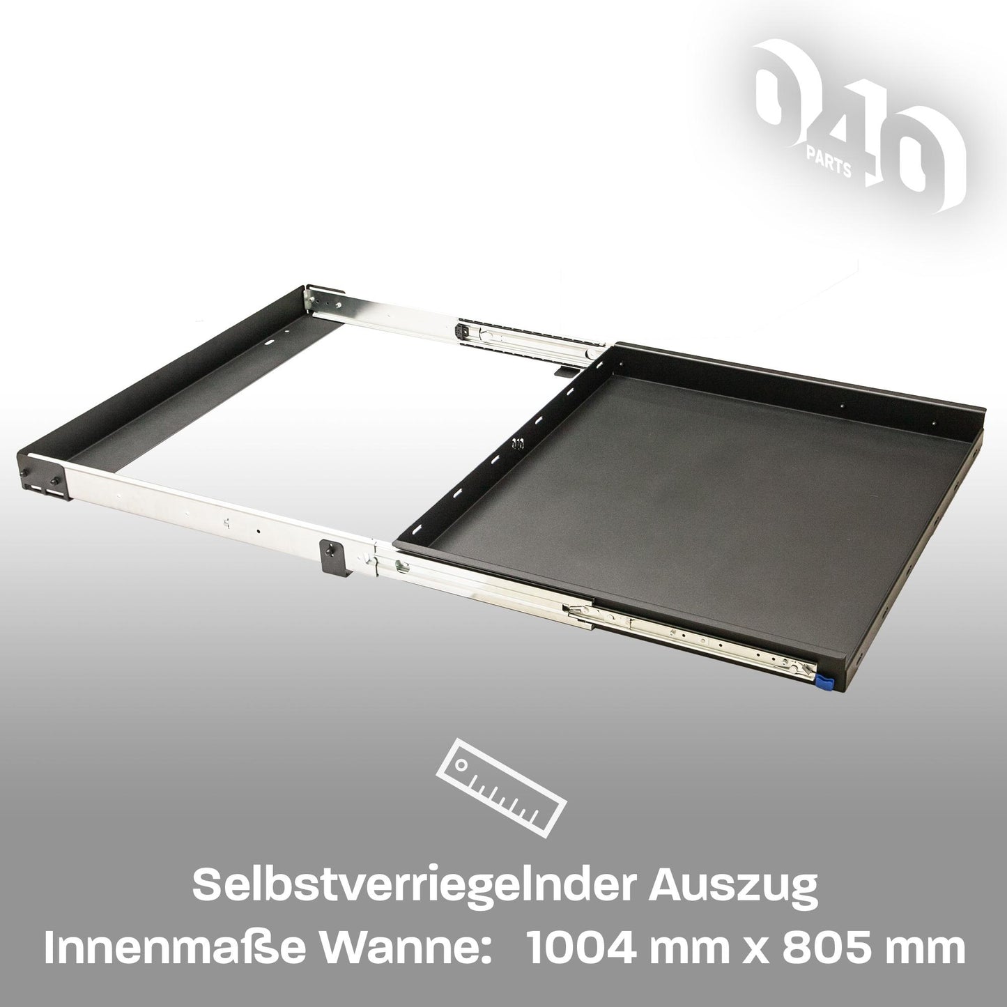B-Ware: 040 parts Einhand Heckauszug Schublade 800mm für T5 T6 T6.1 California Beach oder für Multivans Heckbox Gepäckauszug Schwerlastauszu