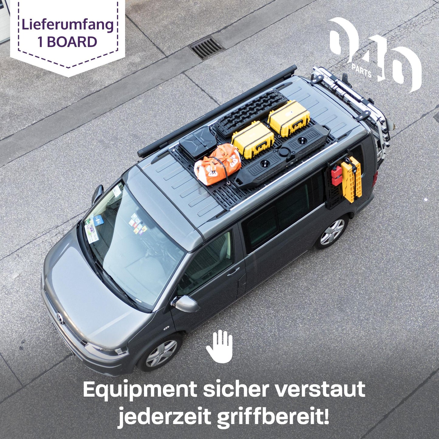 B-Ware: 040 Parts ultra flacher Dachgepäckträger für VW T5 T6 T6.1 California damit dein Van in Tiefgaragen passt Dachträger