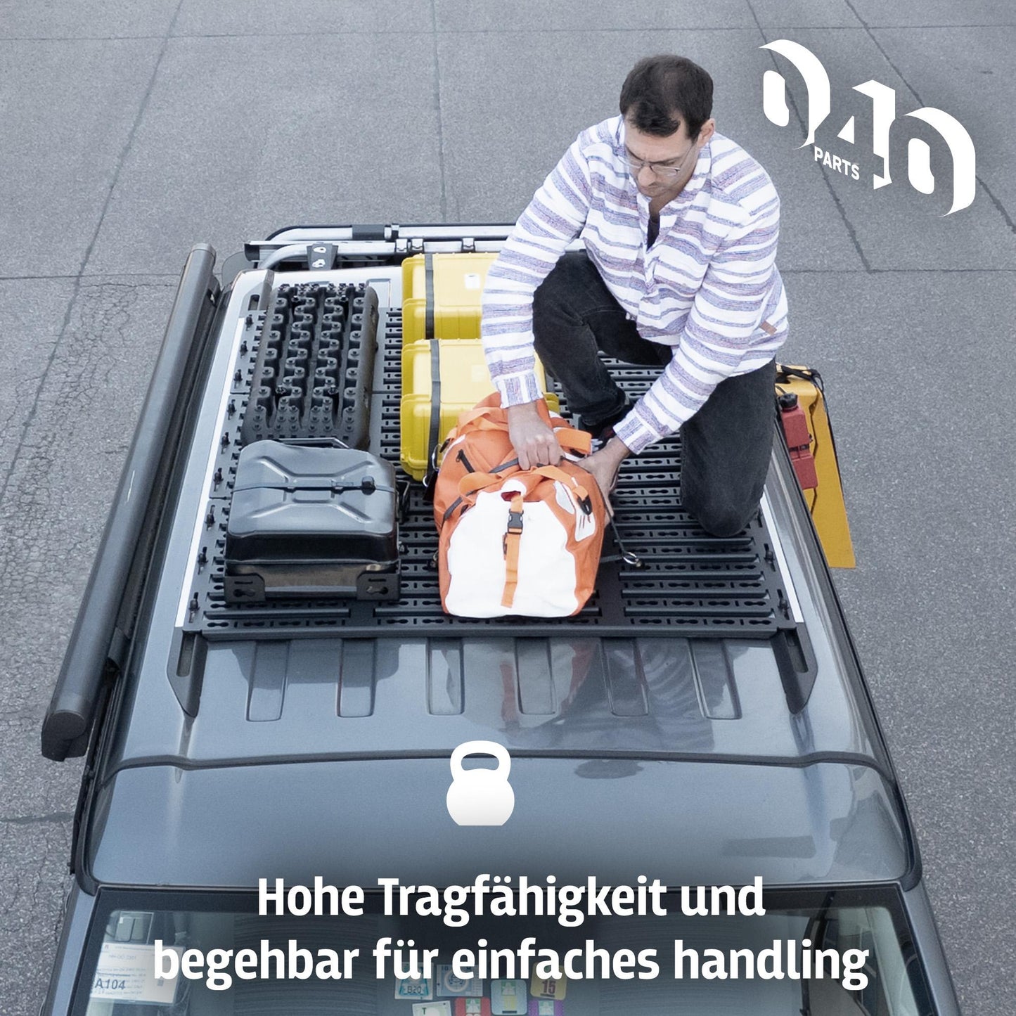 B-Ware: 040 Parts ultra flacher Dachgepäckträger für VW T5 T6 T6.1 California damit dein Van in Tiefgaragen passt Dachträger