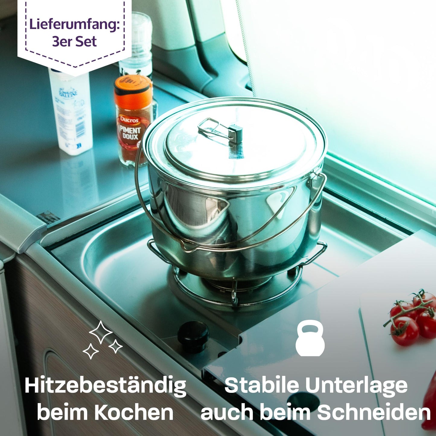 B-Ware: 040 parts Herdeinlagen 3er Set für VW T5 T6 T6.1 California passgenau