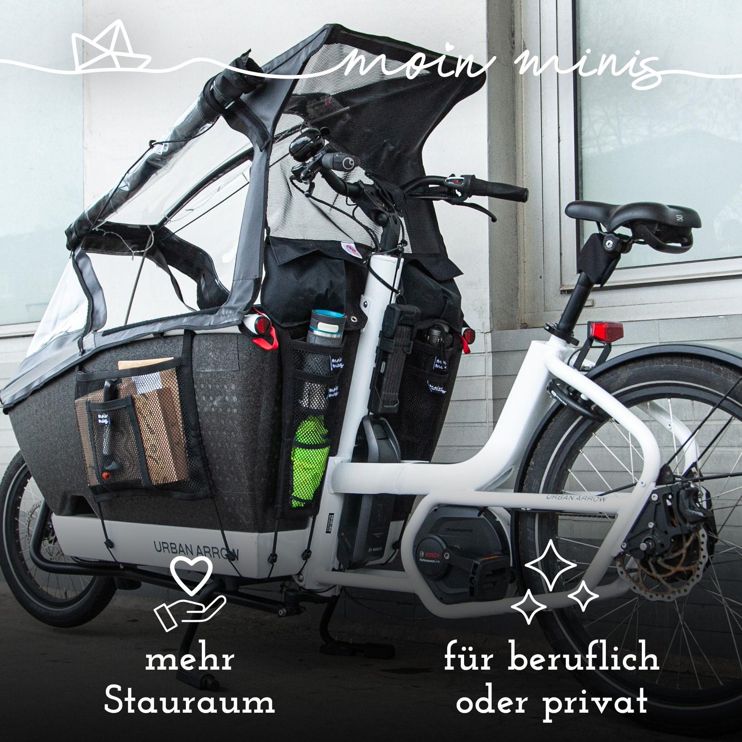 moin minis rear luggage net for Urban Arrow Family cargo bike Cargo