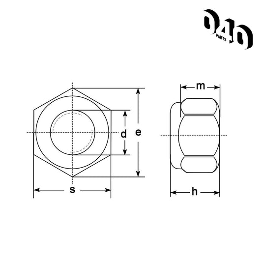 Sicherungsmutter DIN 985 M10 schwarz verzinkt - 040parts - 4260715846881