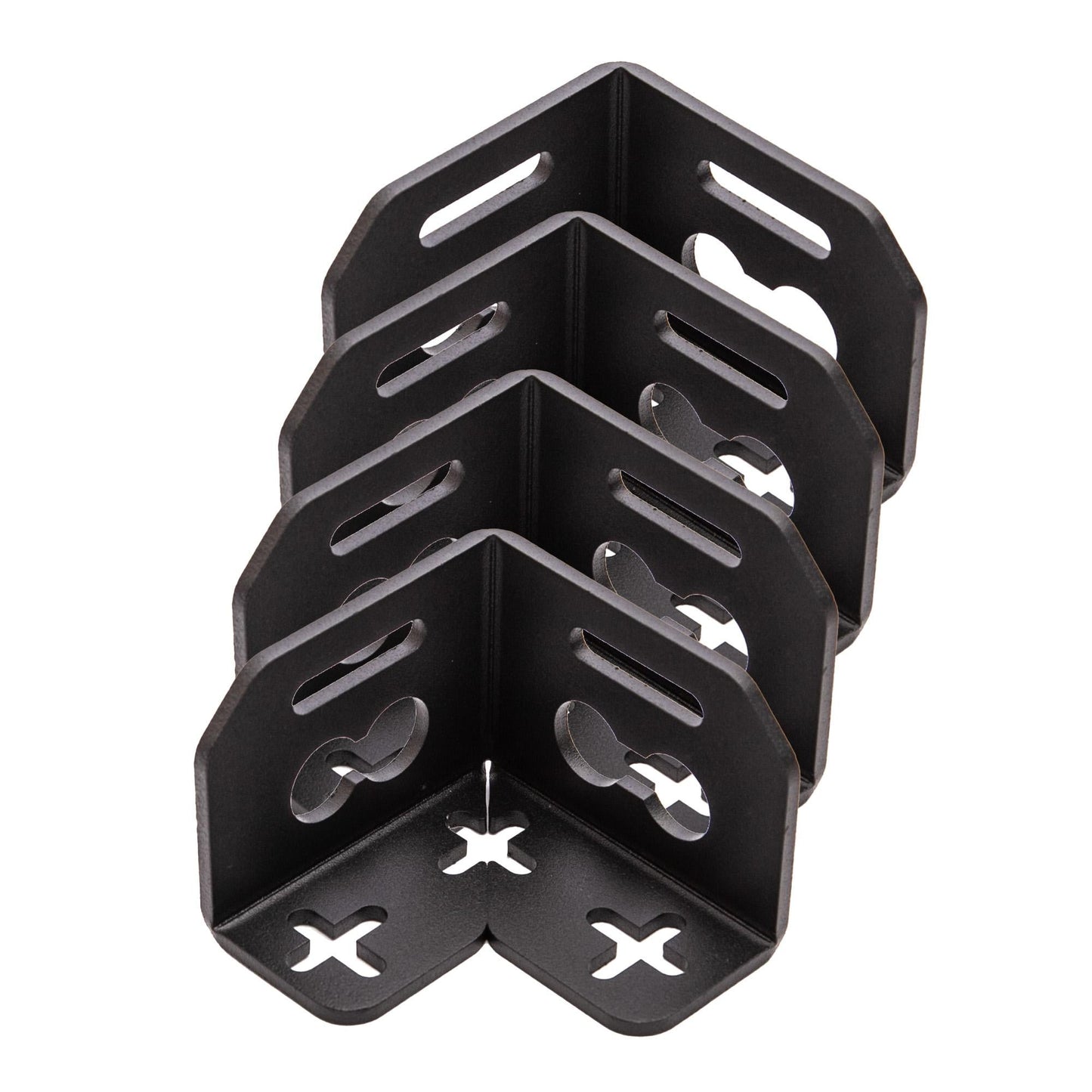 040 Parts 4er Set Aluminium Kofferhalterung (Ecke) für Molleboard - Universell Einsetzbar, Pulverbeschichtet, für Schwere Lasten - 040parts - 4260715845235