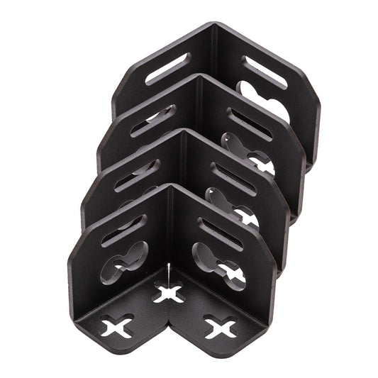 040 Parts 4er Set Aluminium Kofferhalterung (Ecke) für Molleboard - Universell Einsetzbar, Pulverbeschichtet, für Schwere Lasten - 040parts - 4260715845235