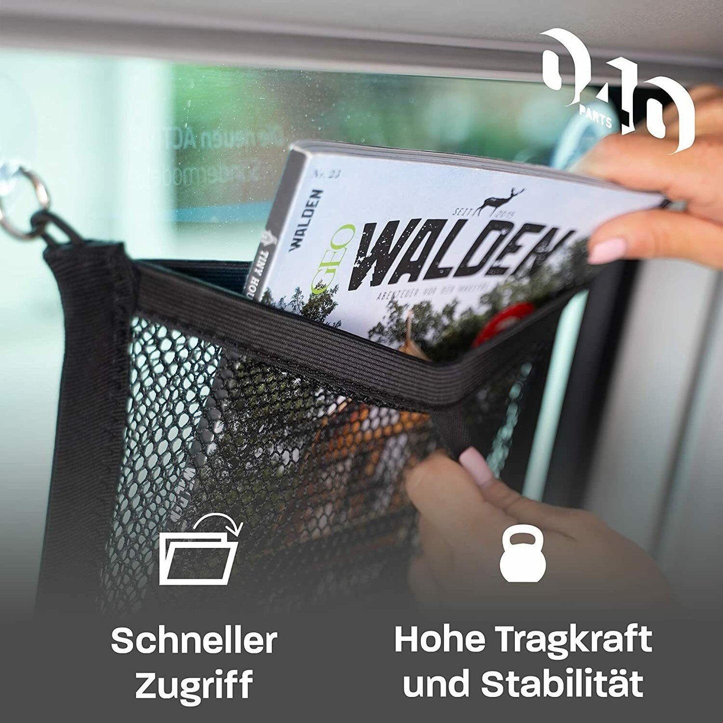 040 Parts Aufbewahrungs Netz für das Küchenfenster von VW T7 T5 T6 Bulli, Multivan - 040parts - 4260715840711