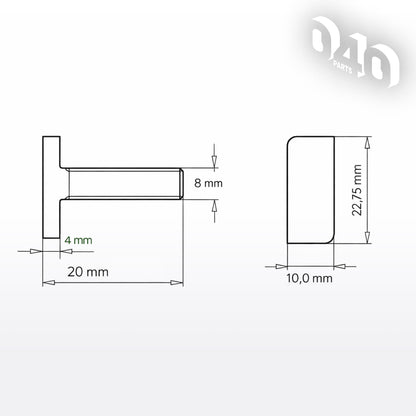 040 parts Dachträger Fuß für VW T7, T5, T6, T6.1 Transporter California Sprinter und Fiat Ducato sowie viele weitere