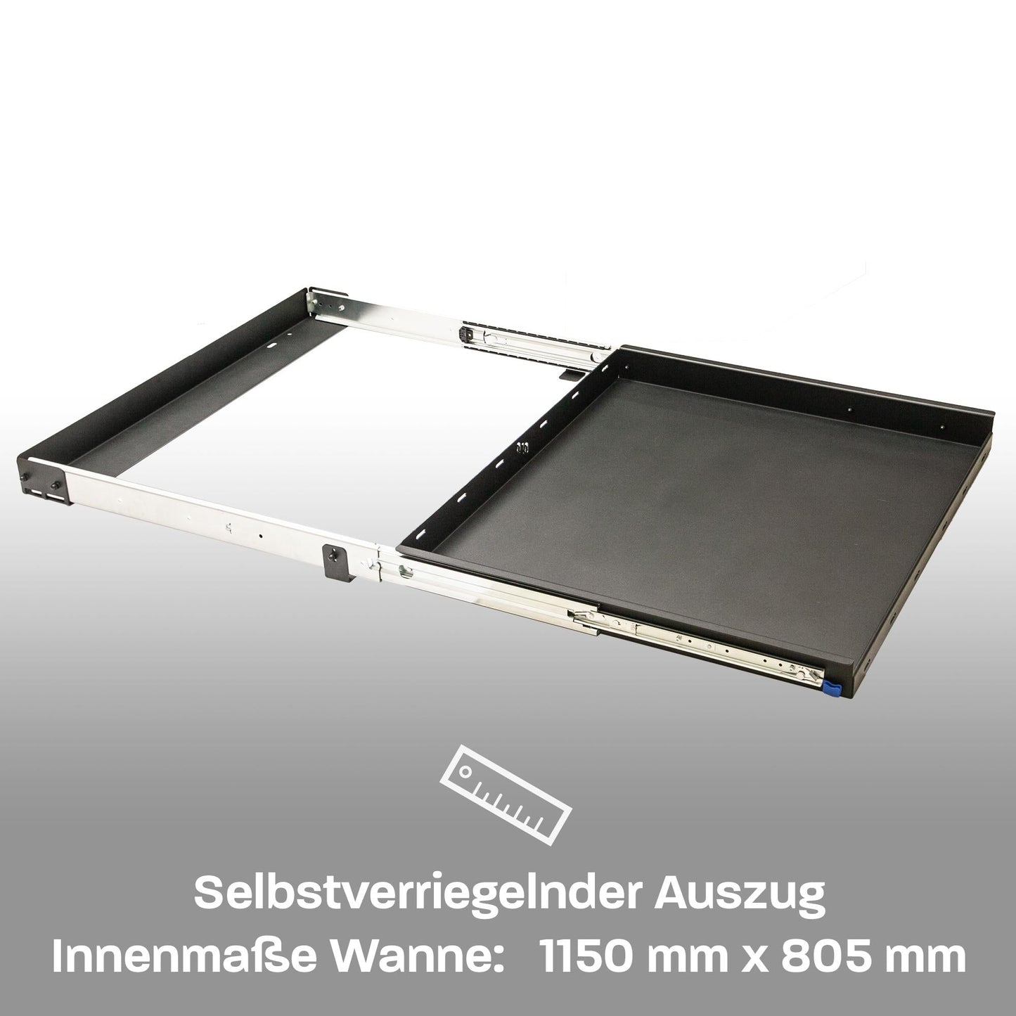 040 parts Einhand Heckauszug Schublade 800mm für T7 new California Beach und Multivan Heckbox Gepäckauszug Schwerlastauszug Schiene neuer California