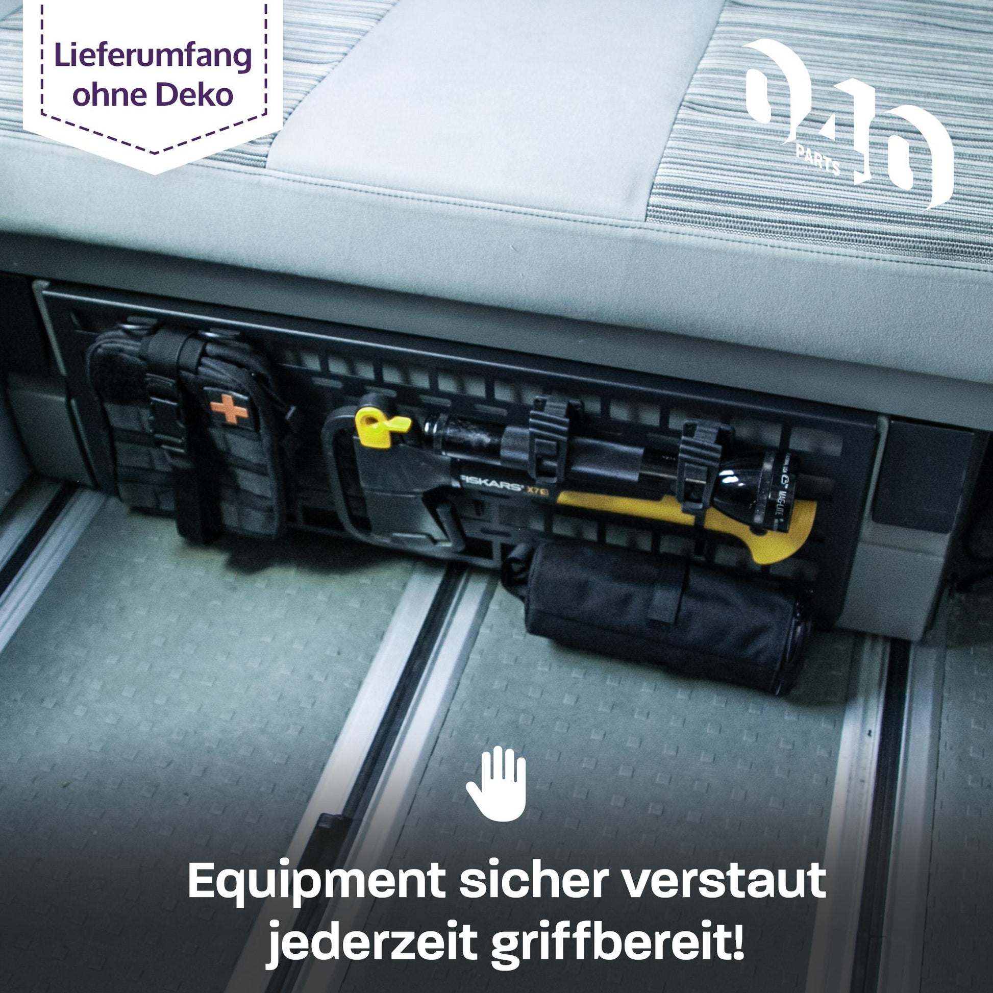 040 parts Molle Board für 2er Sitzbank Schublade dein Ordnungshelfer Equipmenthalter tool board für den VW T5, T6 und T6.1 California - 040parts - 4260715845433