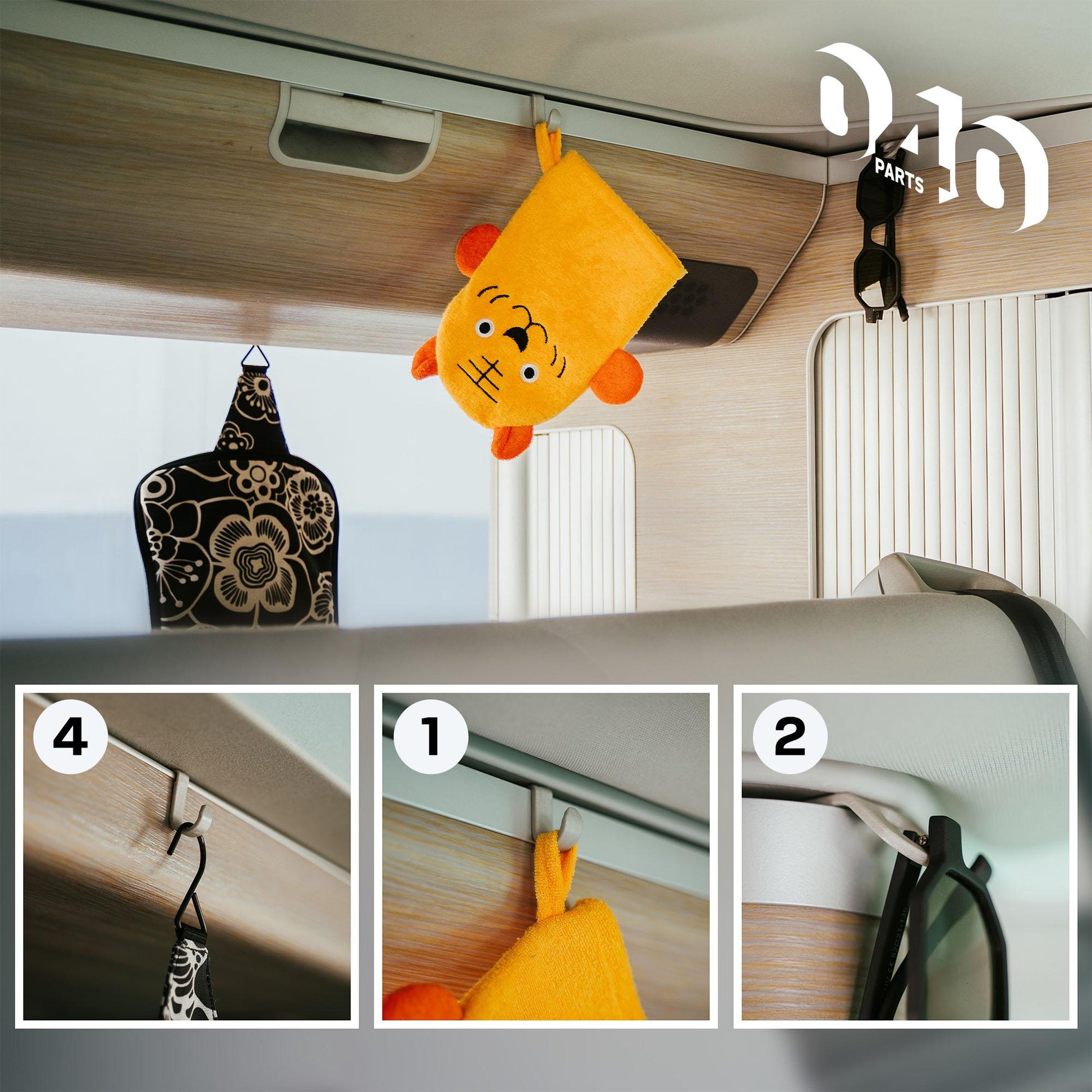 040 Parts robustes 4er Hakenset für deinen Schrank im VW T5 T6 T6.1 California - 040parts - 4260715845914