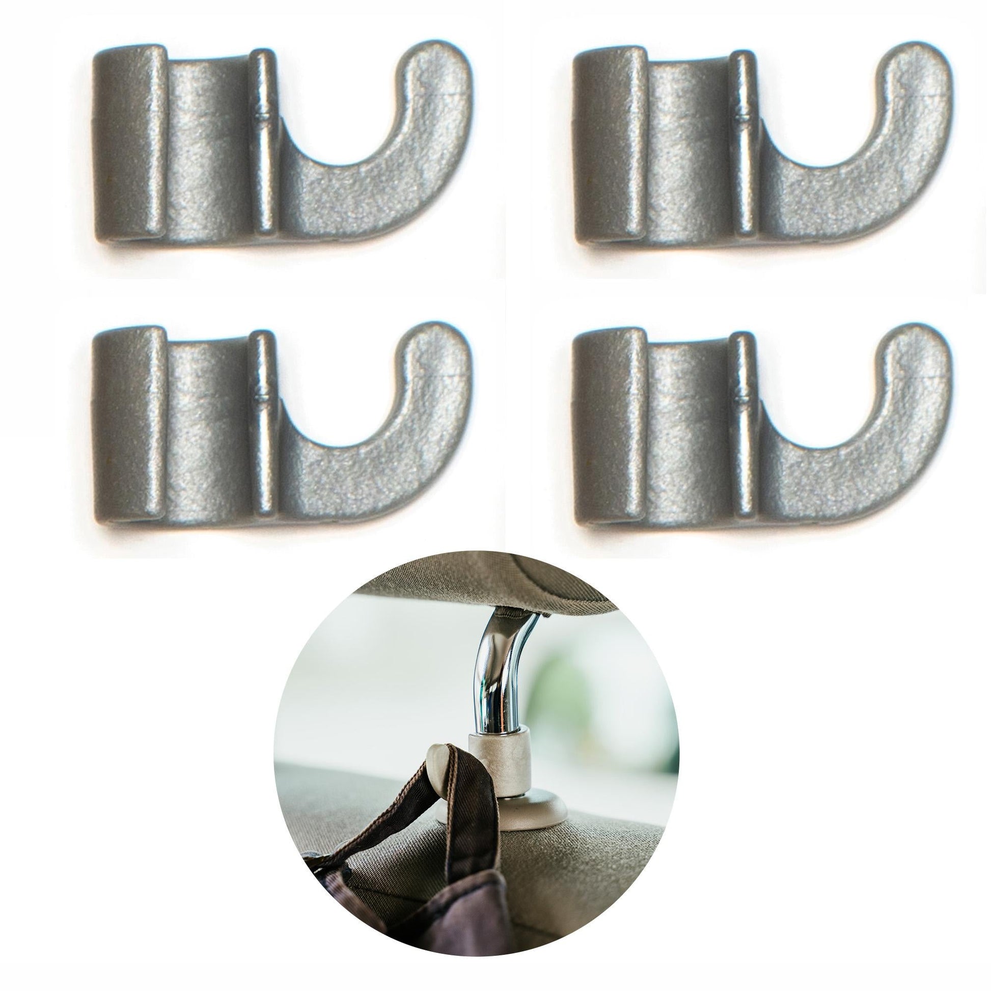 040 Parts robustes 4er Hakenset für VW Kopfstütze - für viele Volkswagen, Seat, Audi und Skoda Modelle - 040parts - 4260715844580