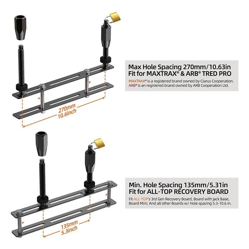 040 Parts Schraubhalterung für Auffahrkeile und Sandbleche Sandblechhalterung kompatibel mit Maxtrax und vielen weiteren Modellen - 040parts - 4260715848724