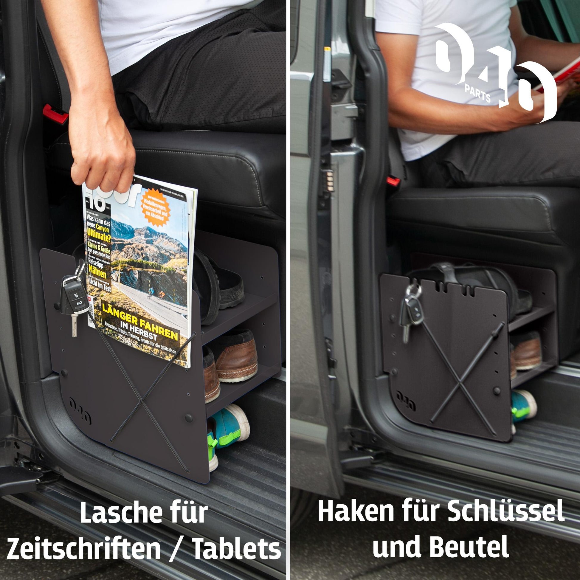 040 Parts Schuhregal SCHWARZ BEIFAHRERSEITE Zubehör passend für VW T5 T6 T6.1 Schuhorganizer Schuhtasche - 040parts - 4260715844634