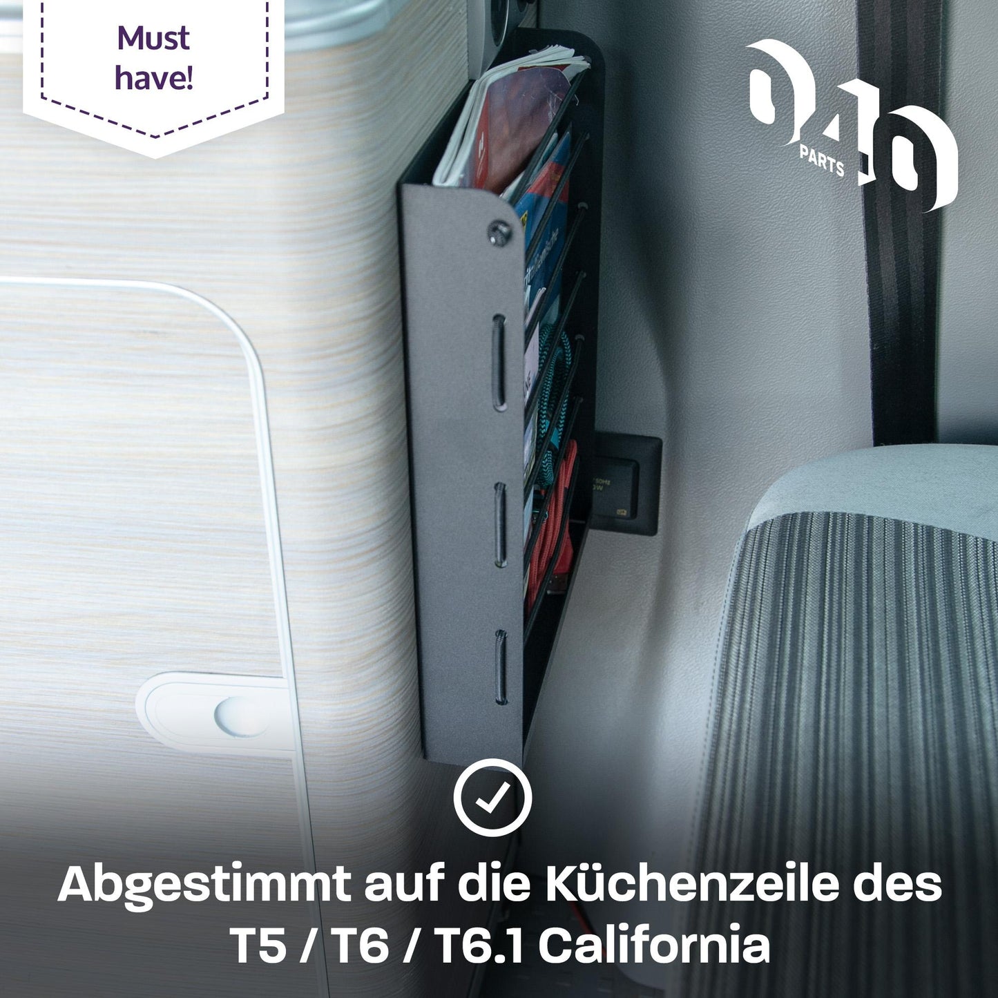 040 parts Staufach Schrank Regal für VW T7 T5 T6 T6.1 California 30 x 22 cm oder Van Camper Wohnmobil Caravan Küche - 040parts - 4260715845556