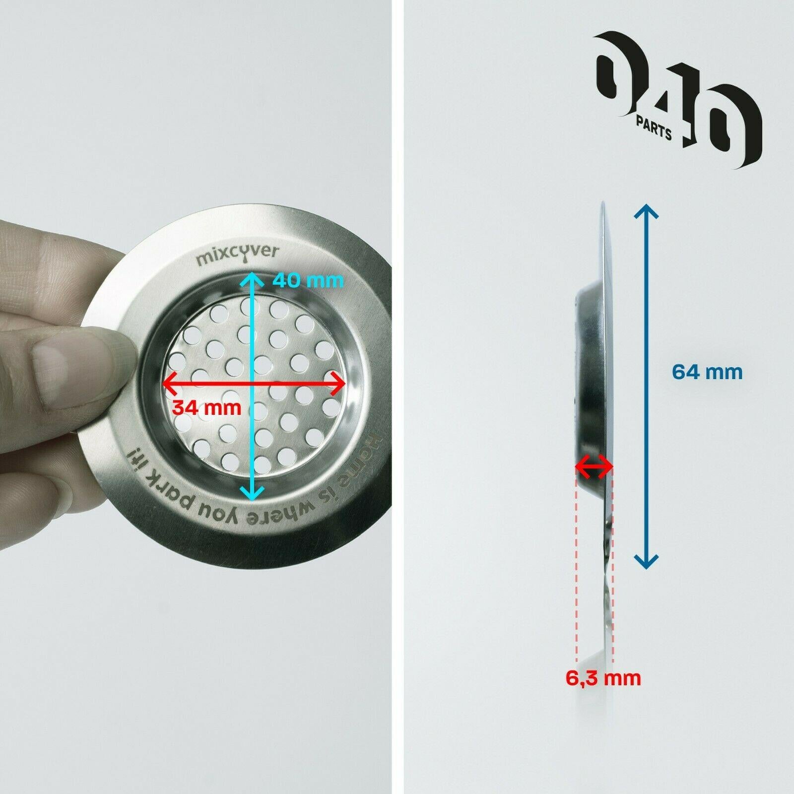 040Parts Abflusssieb Camping Waschbecken Wohnmobil/Caravan/Camper/Mobile Einheit - 040parts - 619843374171