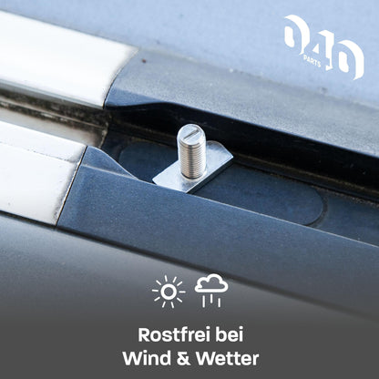 040Parts Edelstahl M8x20 T - Schraube 4er Set für Schienen mit C - Profil für VW T7 T5 T6 T6.1 und Camper T Schraube Hammerkopfschraube - 040parts - 4260715845068