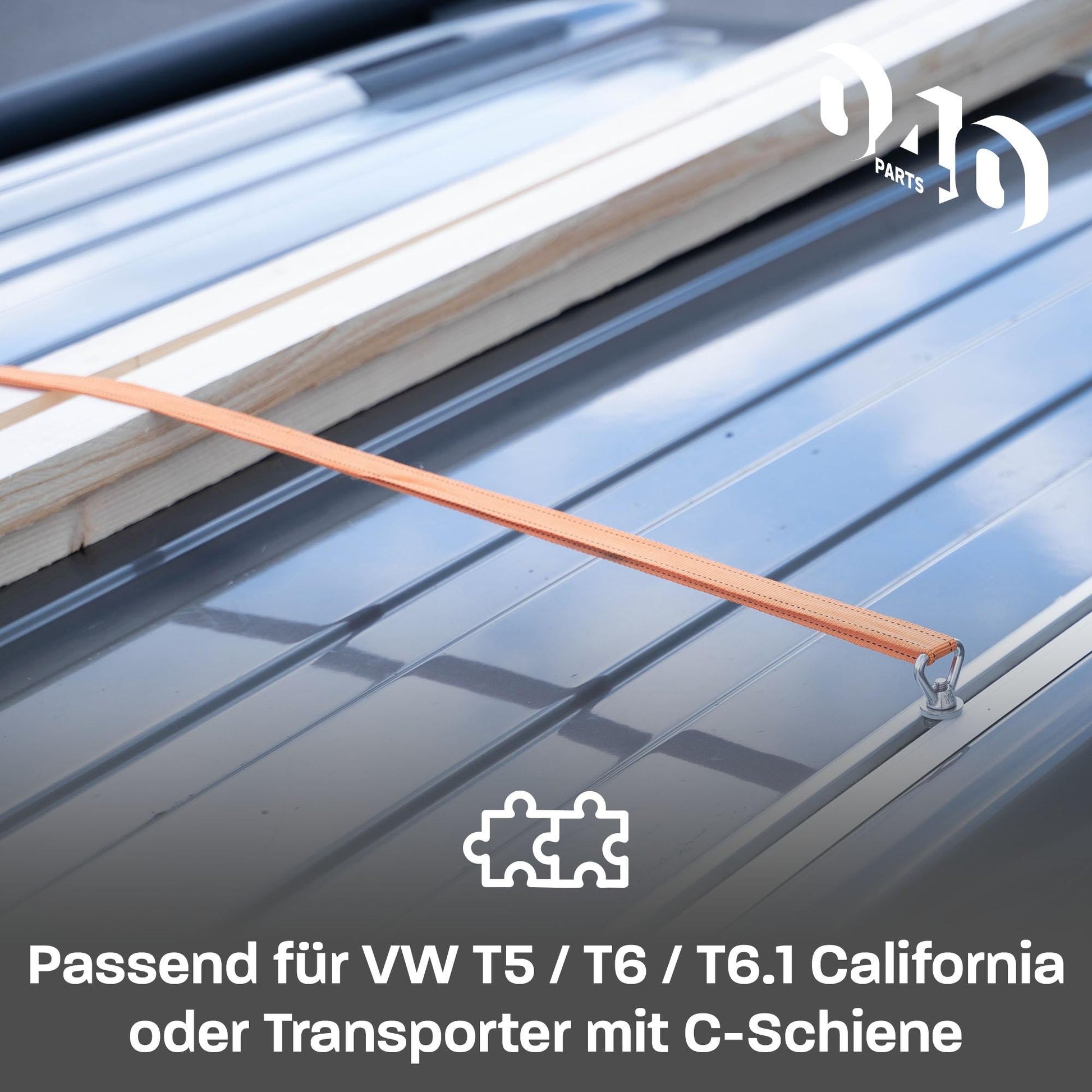 040Parts Edelstahl Zurrösen 4er Set für Dach - Schienen mit C - Profil für VW T5 T6 T6.1 oder Opel Crosscamp - 040parts - 4260715840681