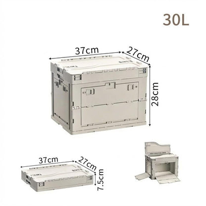 040Parts Faltbox 30L klappbar grau stapelbare Transportbox mit Klappdeckel Kofferraum Organizer Aufbewahrungsbox faltbar