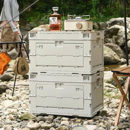 040Parts Faltbox 30L klappbar grau stapelbare Transportbox mit Klappdeckel Kofferraum Organizer Aufbewahrungsbox faltbar