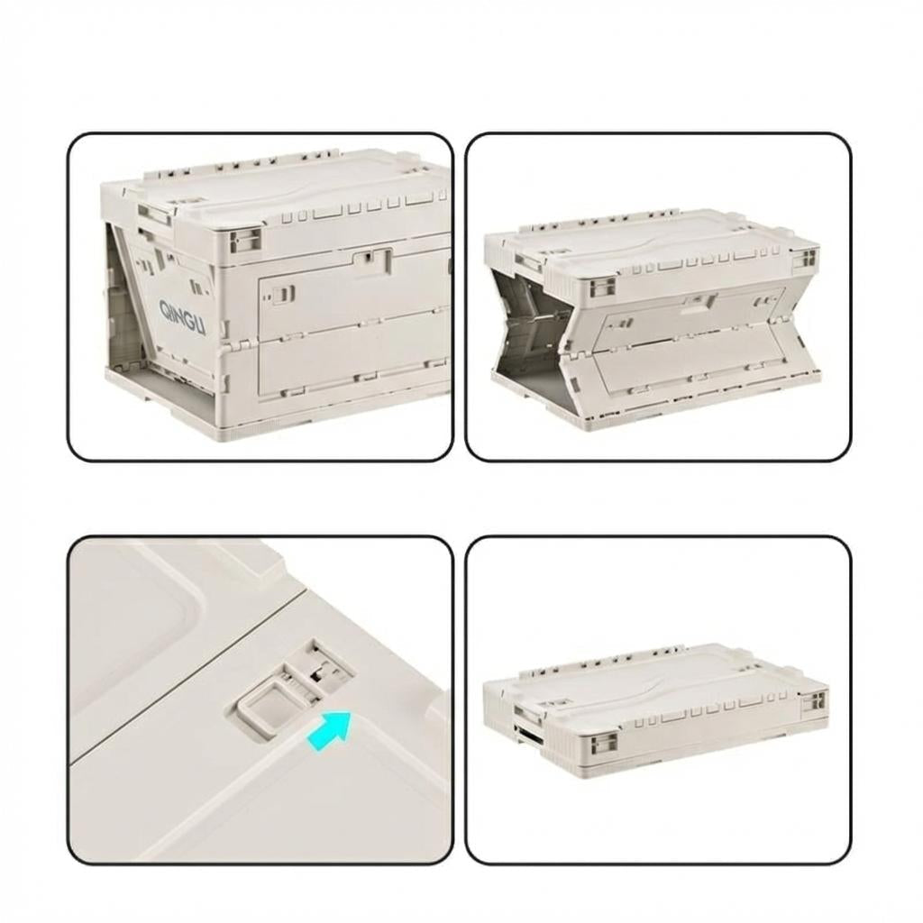 040Parts Faltbox 65L klappbar grau stapelbare Transportbox mit Klappdeckel Kofferraum Organizer Aufbewahrungsbox faltbar