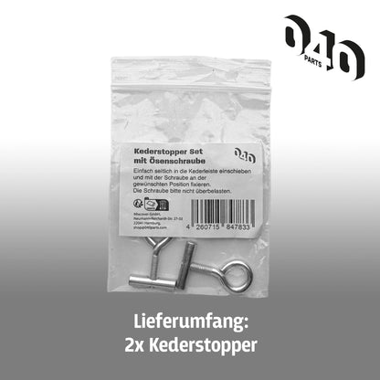 040parts Kederstopper Set 6mm mit Oesenschraube 20mm Breite M4 Gewinde Kederstein für Markisen Wohnmobil Caravan Van