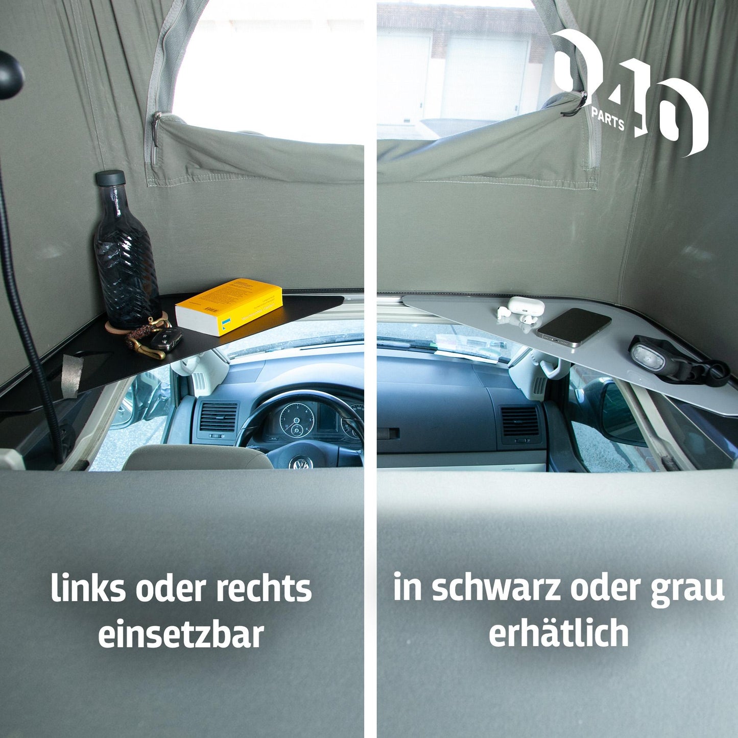 040 parts Ablagefläche grau für das Dachzelt deines VW T5 T6 T6.1 California - Regalboden Ablage Fach Mehr Stauraum