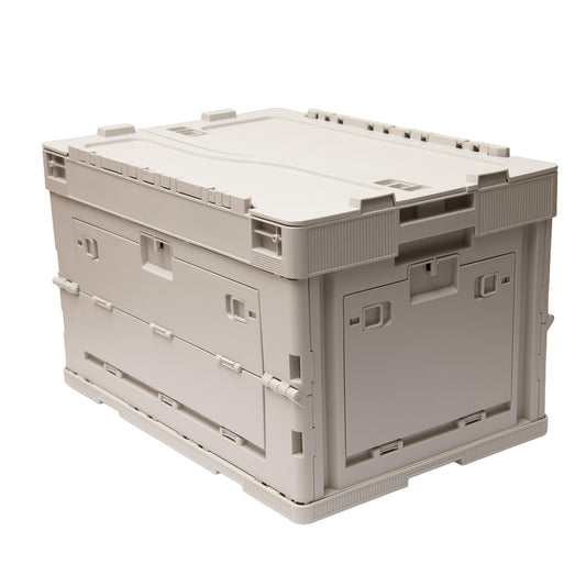 040Parts Faltbox 65L klappbar grau  stapelbare Transportbox mit Klappdeckel Kofferraum Organizer Aufbewahrungsbox faltbar