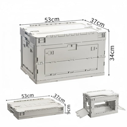 040Parts Faltbox 65L klappbar grau  stapelbare Transportbox mit Klappdeckel Kofferraum Organizer Aufbewahrungsbox faltbar