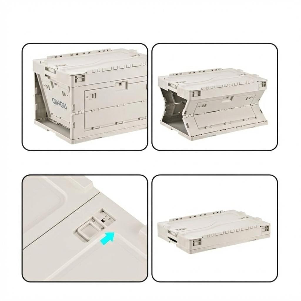 040Parts Faltbox 30L klappbar grau  stapelbare Transportbox mit Klappdeckel Kofferraum Organizer Aufbewahrungsbox faltbar