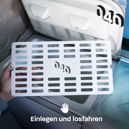 B-Ware: 040 Parts Aluminium Kühltruhenblech für VW T6.1 T6 T5 T4 California und Ford Nugget bis 2023 Einlegeboden für Camper Kühlschrankmatte