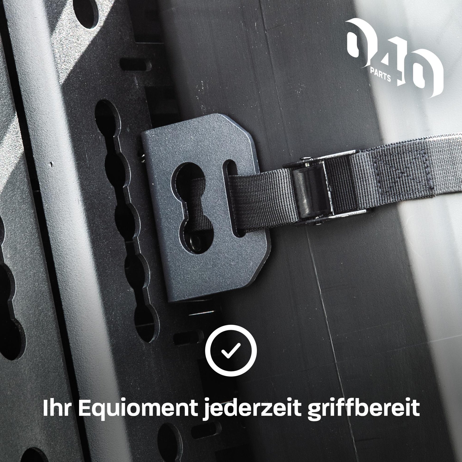 B - Ware: 040 Parts 2er Set Aluminium Kofferhalterung (Mittelstück) für Molleboard - Universell Einsetzbar, Pulverbeschichtet, für Schwere La