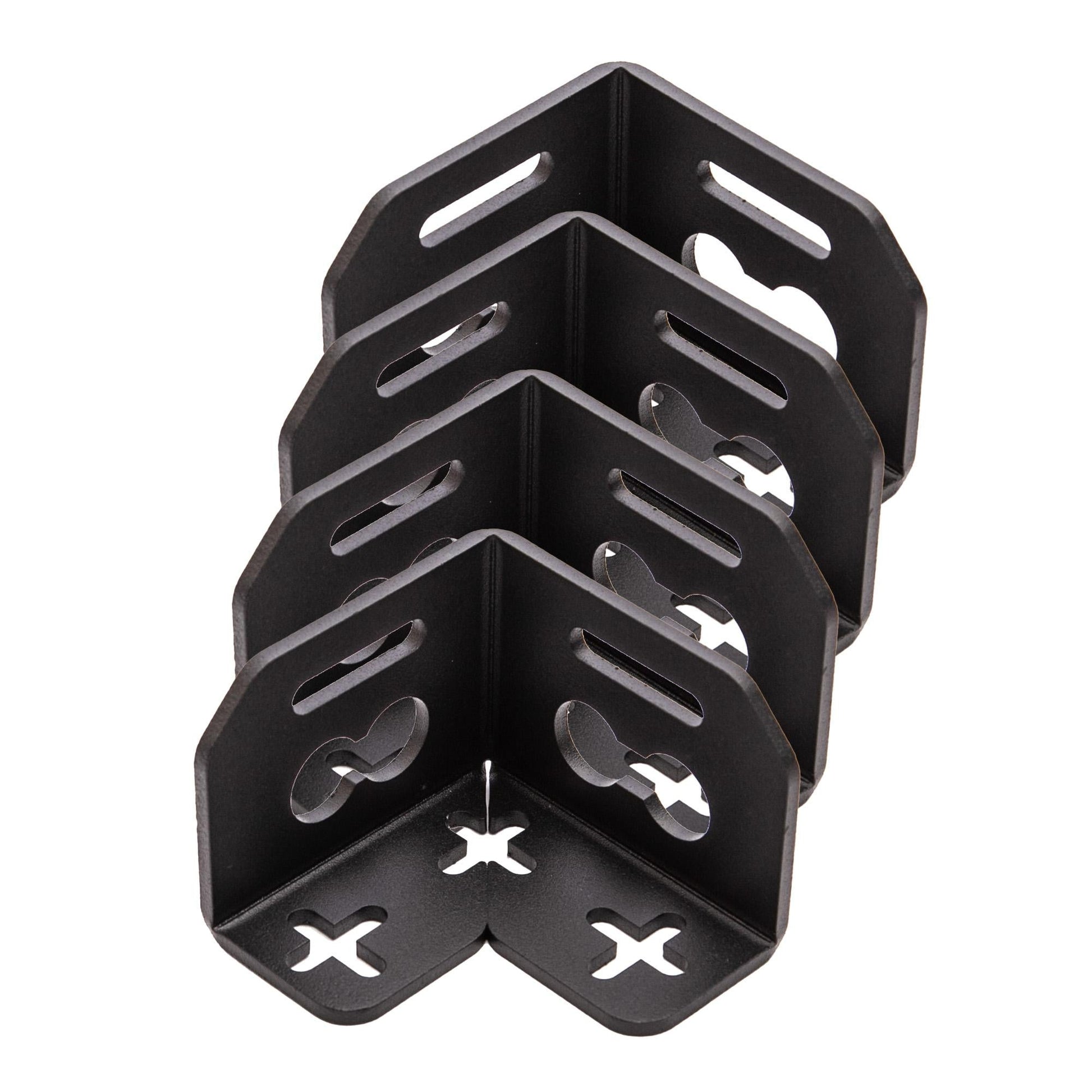 B - Ware: 040 Parts 4er Set Aluminium Kofferhalterung (Ecke) für Molleboard - Universell Einsetzbar, Pulverbeschichtet, für Schwere Lasten