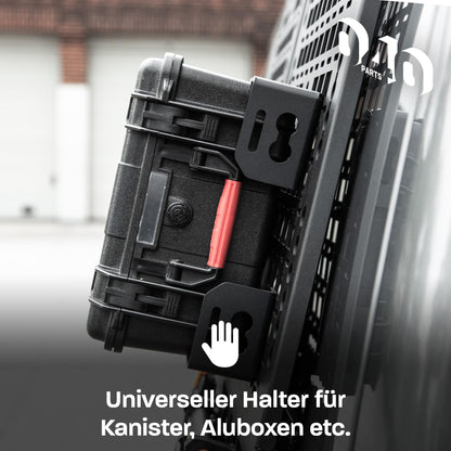 B - Ware: 040 Parts 4er Set Aluminium Kofferhalterung (Ecke) für Molleboard - Universell Einsetzbar, Pulverbeschichtet, für Schwere Lasten