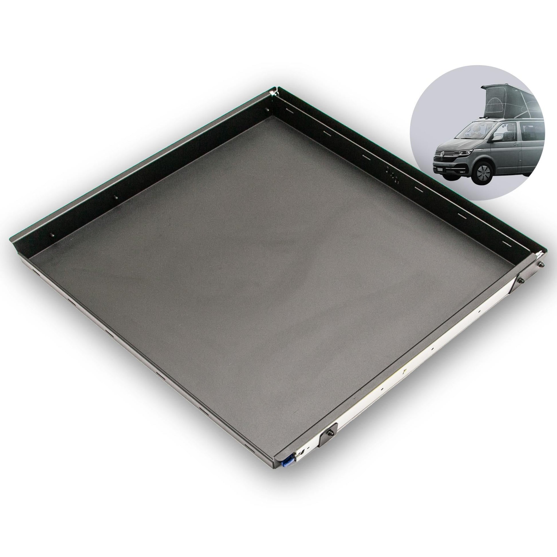 B - Ware: 040 parts classic Heckauszug Schublade 700mm für T5 T6 T6.1 California (Comfortline Coast Ocean) Heckbox Gepäckauszug Schwerlastauszug Schie