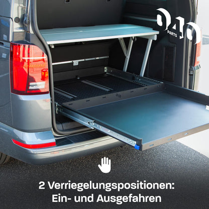 B - Ware: 040 parts classic Heckauszug Schublade 800mm für T5 T6 T6.1 California Beach oder für Multivans Heckbox Gepäckauszug Schwerlastauszug Schien - 040parts - 4260715848113