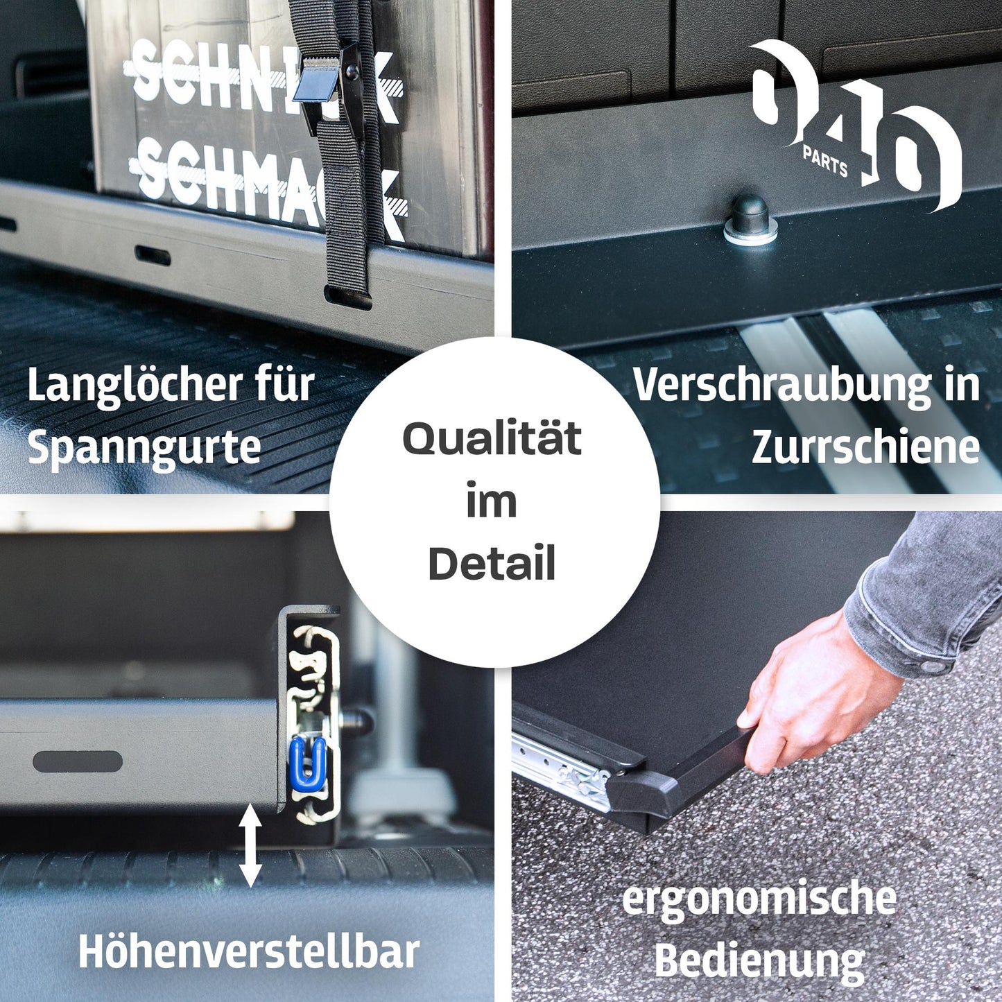 B - Ware: 040 parts Einhand Heckauszug Schublade 750mm für T5 T6 T6.1 California (Comfortline Coast Ocean) Heckbox Gepäckauszug Schwerlastausz