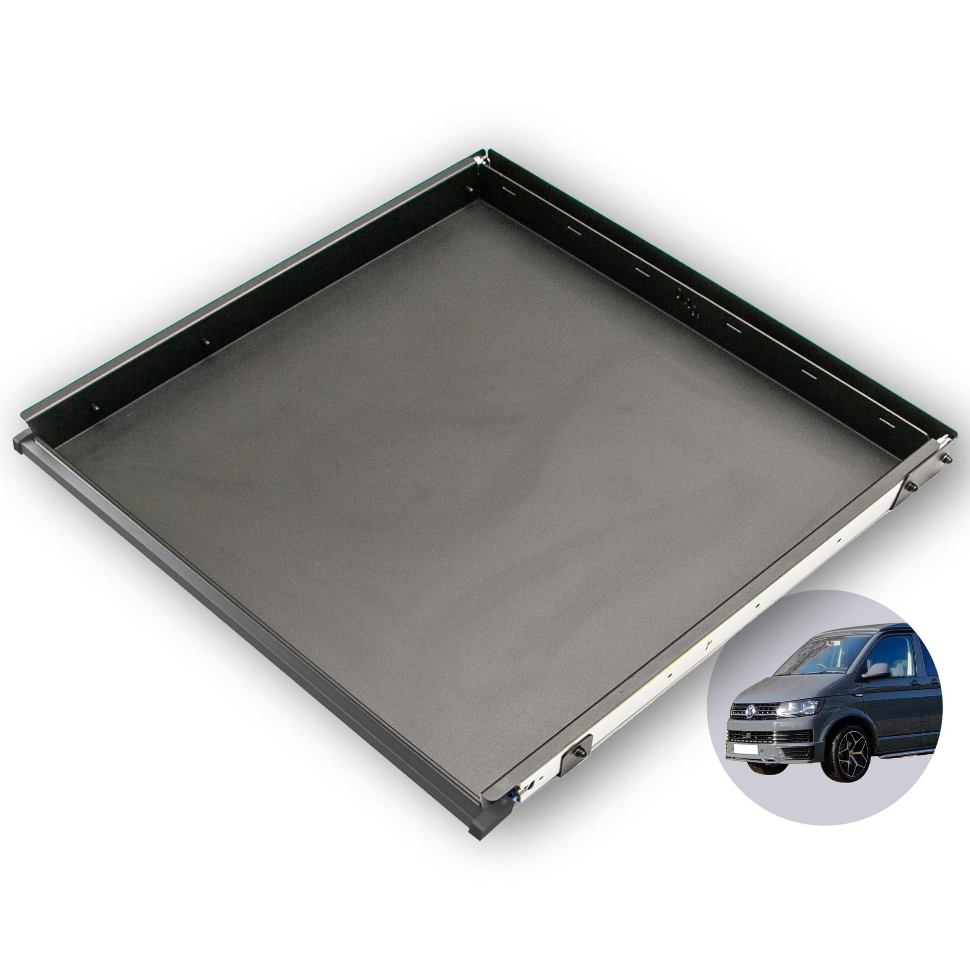 B - Ware: 040 parts Einhand Heckauszug Schublade 800mm für T5 T6 T6.1 California Beach oder für Multivans Heckbox Gepäckauszug Schwerlastauszu - 040parts - 4260715848458