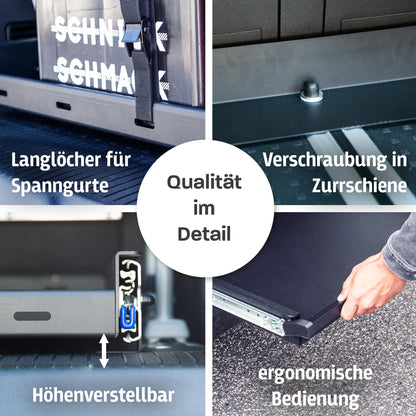 B - Ware: 040 parts Einhand Heckauszug Schublade 800mm für T7 new California Beach Multivan Heckbox Gepäckauszug Schwerlastauszug neuer