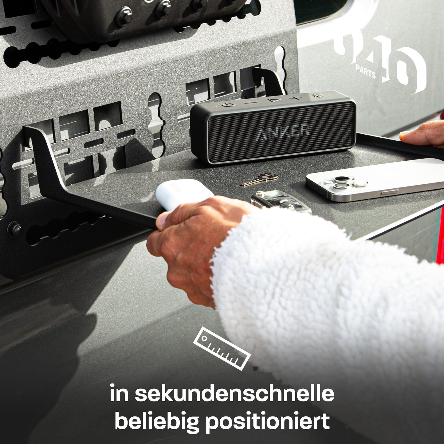 B - Ware: 040 parts Einhängetisch 69x31cm für Molle Boards von 040 Parts Campingtisch Abstellfläche Klapptisch - 040parts - 4260715848328