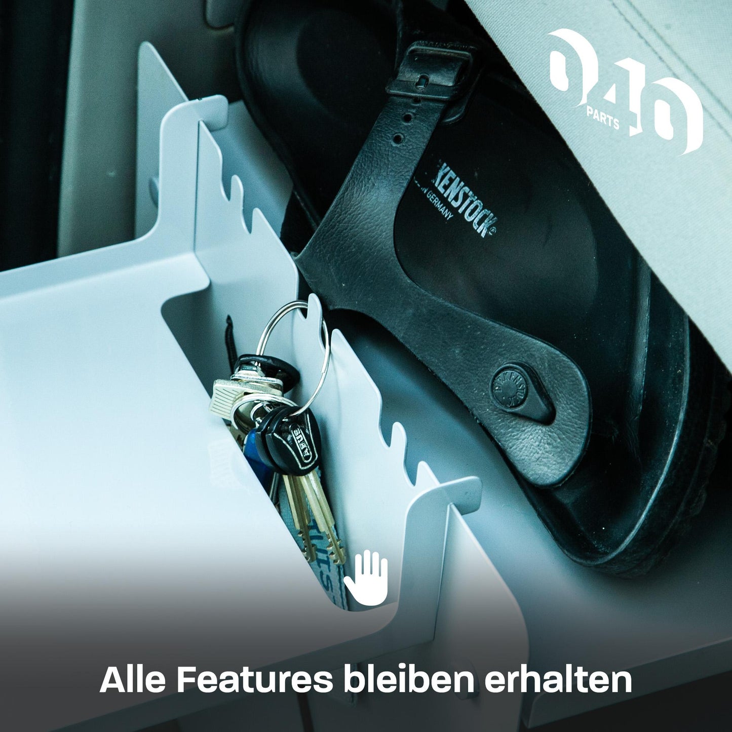 B - Ware: 040 parts Einhängetisch grau für das Schuhregal die perfekte Ablage Campingtisch Beistelltisch - 040parts - 4260715848182