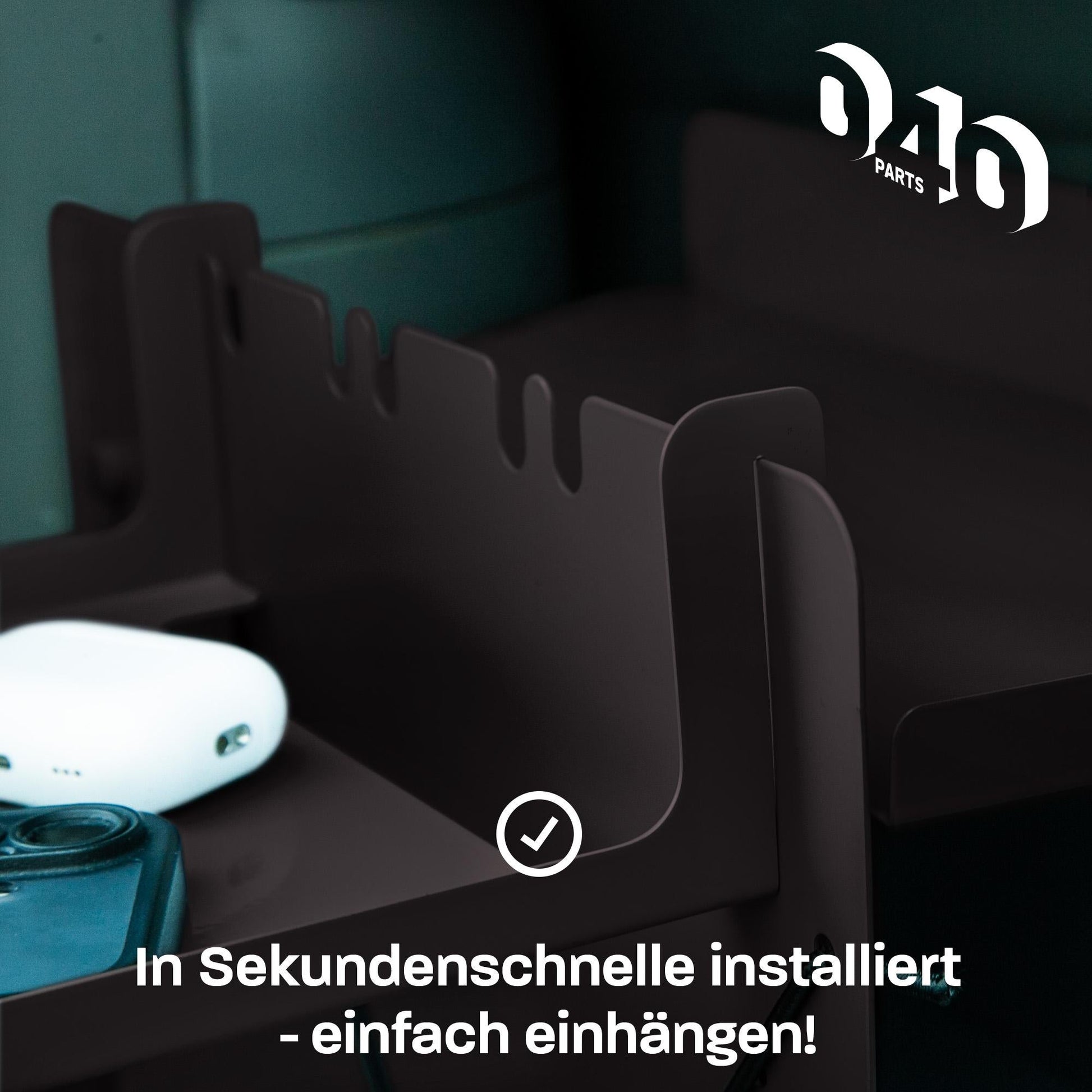 B - Ware: 040 parts Einhängetisch schwarz für das Schuhregal die perfekte Ablage Campingtisch Beistelltisch