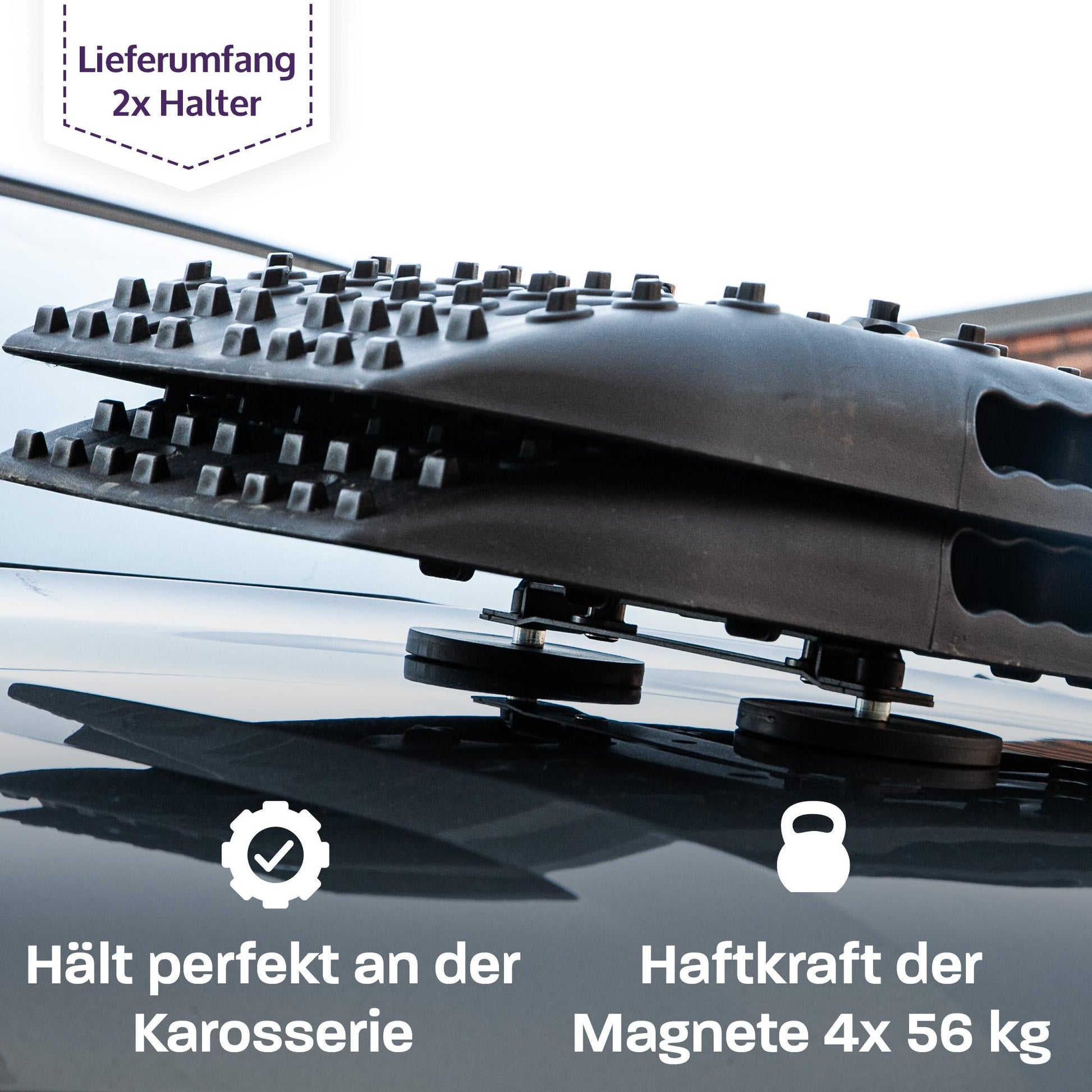 B - Ware: 040 Parts Magnetische Halterung für Auffahrkeile und Sandbleche für Vans Camper Wohnmobile und Offroad Fahrzeuge